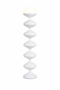 Biała designerska lampa podłogowa PERLA BIANCA 120 cm