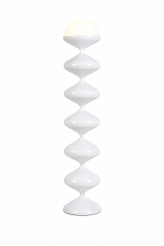 Biała designerska lampa podłogowa PERLA BIANCA 120 cm