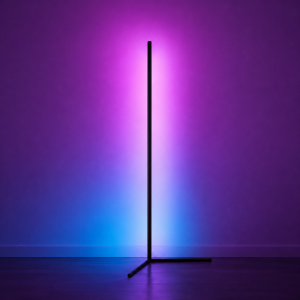 Minimalistyczna Lampa Narożna LED RGB Stojąca Podstawa L + Pilot Dotykowy Touch