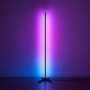 Minimalistyczna Lampa Narożna LED RGB Stojąca Podstawa X + Pilot Dotykowy Touch