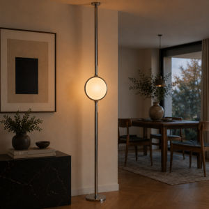 Luksusowa Lampa Podłogowa SATURN SOLO z kulą i regulowaną wysokością