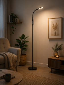 Lampa podłogowa LUMINA PRO LED z pilotem i regulacją światła