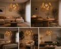 Designerska lampa wisząca boho z plecionym abażurem SAVANNA 70 cm