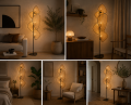 Designerska lampa stojąca boho z plecionym abażurem BALI TOTEM