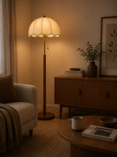 Lampa podłogowa FLORENCE z materiałowym abażurem 152 cm