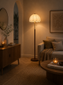 Lampa podłogowa FLORENCE BLOOM z materiałowym abażurem 152 cm