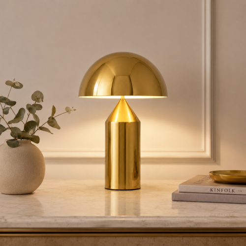 Designerska złota lampa stołowa AURELIA GOLD Styl Modern Glamour