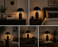 Designerska złota lampa stołowa AURELIA BLACK Styl Modern Glamour