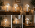 Designerska złota lampa stołowa AURELIA WHITE Styl Modern Glamour