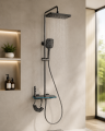 Luksusowy system prysznicowy VELARO SPA NERO z deszczownicą i wyświetlaczem LED