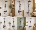 Luksusowy system prysznicowy VELARO SPA NERO z deszczownicą i wyświetlaczem LED