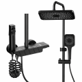 System prysznicowy Premium NEXORA BLACK 5w1 z deszczownicą i bidettą