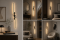Czarny Kinkiet Ścienny LINEA NOIR Nowoczesna Lampa Ścienna Oświetlenie LED