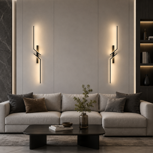 Zestaw Czarny Kinkiet Ścienny LINEA NOIR Nowoczesna Lampa Ścienna Oświetlenie LED
