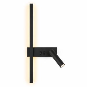 Kinkiet LED Premium 50 cm z Lampką Reading Light VELORA LEFT BLACK