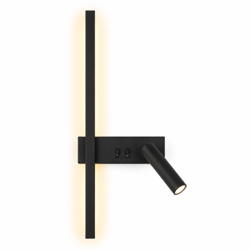 Kinkiet LED Premium 50 cm z Lampką Reading Light VELORA LEFT BLACK