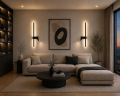 Kinkiet LED Premium 50 cm z Lampką Reading Light VELORA LEFT BLACK