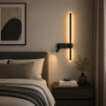 Kinkiet LED Premium 50 cm z Lampką Reading Light VELORA RIGHT BLACK