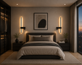 Kinkiet LED Premium 50 cm z Lampką Reading Light VELORA RIGHT BLACK
