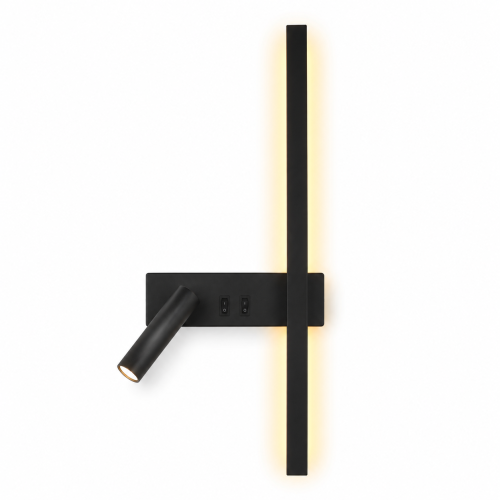 Kinkiet LED Premium 50 cm z Lampką Reading Light VELORA RIGHT BLACK