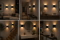 Zestaw Czarny Kinkiet LED CUBOX lampa ścienna do korytarza i salonu 10x10 cm
