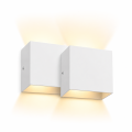 Zestaw Biały Kinkiet LED CUBOX lampa ścienna do korytarza i salonu 10x10 cm
