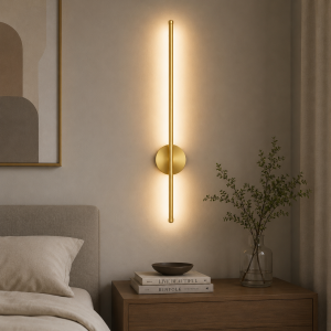 Kinkiet LED Złoty 50 cm Premium 3 Barwy Światła Nowoczesna Lampa Ścienna + Pilot