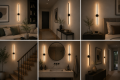 Kinkiet LED Czarny 50 cm Premium 3 Barwy Światła Nowoczesna Lampa Ścienna + Pilot