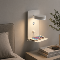 Kinkiet NEXDOCK LED z Półką i USB Biały Lampka Nocna do Sypialni Ładowanie Telefonu
