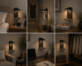 Kinkiet NEXDOCK LED z Półką i USB Czarny Lampka Nocna do Sypialni Ładowanie Telefonu