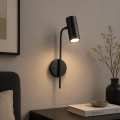 Kinkiet LED Czarny z Włącznikiem Lampka Nocna do Sypialni Nowoczesny Hotelowy