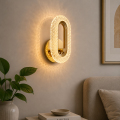 Kinkiet LED Kryształowy Złoty 24 cm Glamour Nowoczesna Lampa Ścienna