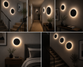 Lampa LED Kinkiet z Czujnikiem Ruchu Czarny Plafon Ścienny Inteligentny Sensor