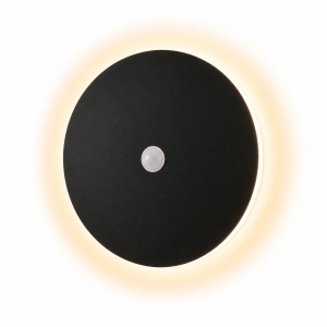 Lampa LED Kinkiet z Czujnikiem Ruchu Czarny Plafon Ścienny Inteligentny Sensor