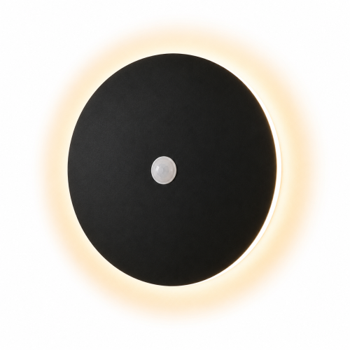 Lampa LED Kinkiet z Czujnikiem Ruchu Czarny Plafon Ścienny Inteligentny Sensor