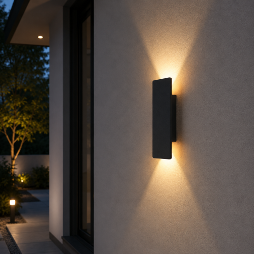 Kinkiet Elewacyjny LED Czarny Wodoodporna IP65 Lampa Zewnętrzna