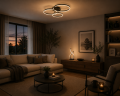 Lampa Sufitowa LED 3 Ringi 76W Ściemniana Pilot Nowoczesny Żyrandol Regulacja Barwy Salon Sypialnia