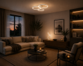 Lampa Sufitowa LED 3 Ringi 76W Ściemniana Pilot Nowoczesny Żyrandol Regulacja Barwy Salon Sypialnia