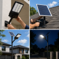 Lampa Solarna LED Uliczna z Panelem Solarnym Czujnik Ruchu Pilot 6500K Ogród Podjazd Parking