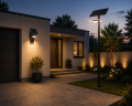 Lampa Solarna LED Uliczna z Panelem Solarnym Czujnik Ruchu Pilot 6500K Ogród Podjazd Parking