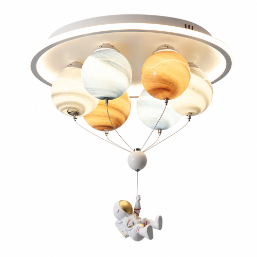 Lampa Wisząca Sufitowa Plafon LED Kosmos Astronauta Żyrandol Dziecięcy Planety 3 Barwy