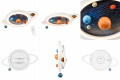 Lampa Wisząca Sufitowa Plafon LED Kosmos Astronauta Żyrandol Dziecięcy Planety 3 Barwy