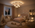 Lampa Sufitowa Plafon LED Chmurka Oświetlenie dla dzieci + Pilot
