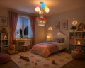 Żyrandol Lampa Sufitowa LED Domek z Balonami Bajkowy Odlot 70W