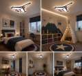 Plafon Lampa Sufitowa LED Myśliwiec Odrzutowiec Samolot + Pilot