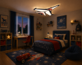 Plafon Lampa Sufitowa LED Myśliwiec Odrzutowiec Samolot + Pilot