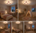 Plafon Lampa Sufitowa LED Motylki Oświetlenie Dziecięce 48cm 81W Różowa