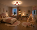 Plafon Lampa Sufitowa LED Motylki Oświetlenie Dziecięce 48cm 81W Różowa