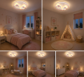 Plafon Lampa Sufitowa LED Motylki Oświetlenie Dziecięce 48cm 64W Różowa