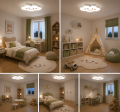 Biała Lampa Sufitowa LED Chmurka z Uśmiechem 32W Plafon do Pokoju Dziecięcego